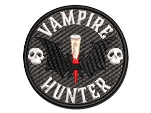 Vampire Hunter with Stake and skulls Multi-Color Embroidered Iron-On or Hook & Loop Patch Applique