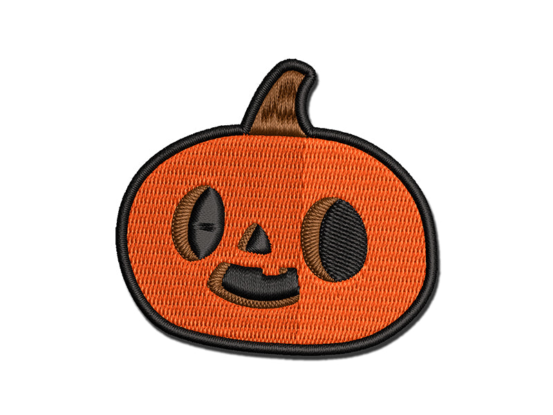 Adorable Jack O Lantern Pumpkin Head Multi-Color Embroidered Iron-On or Hook & Loop Patch Applique