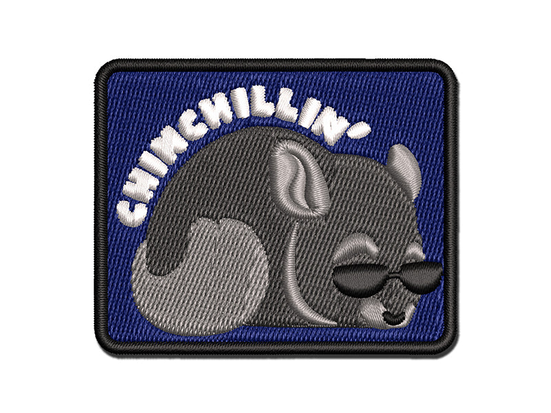 Chinchilla Chinchillin Chilling Cool Sunglasses Multi-Color Embroidered Iron-On or Hook & Loop Patch Applique