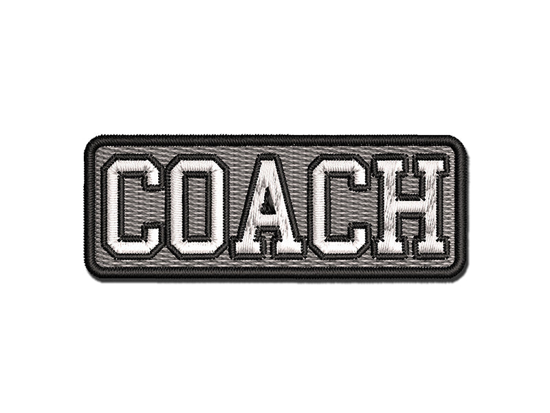 Coach Team Sports Label Multi-Color Embroidered Iron-On or Hook & Loop Patch Applique