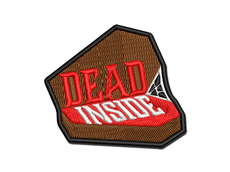 Dead Inside Goth Coffin Morbid Multi-Color Embroidered Iron-On or Hook & Loop Patch Applique