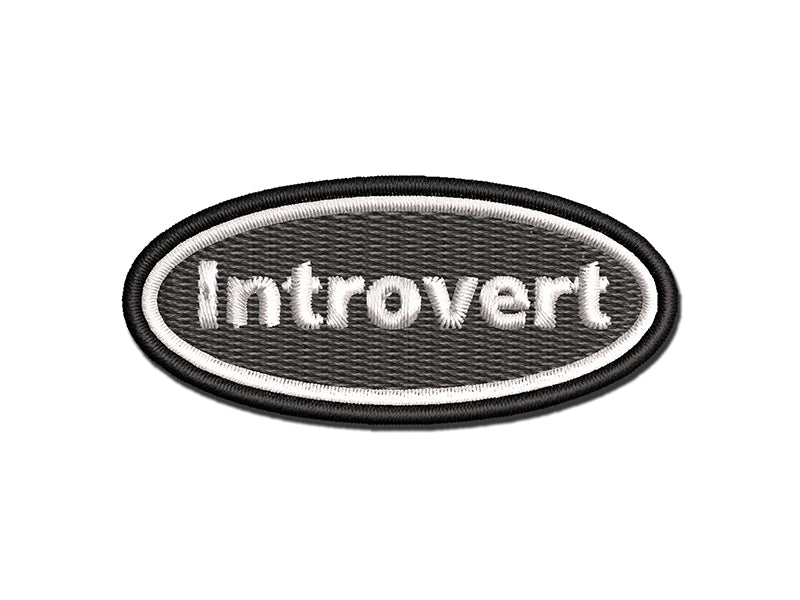 Introvert Antisocial Label Multi-Color Embroidered Iron-On or Hook & Loop Patch Applique