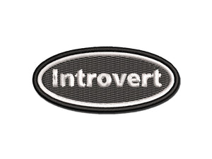 Introvert Antisocial Label Multi-Color Embroidered Iron-On or Hook & Loop Patch Applique