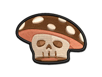 Poison Skull Mushroom Multi-Color Embroidered Iron-On or Hook & Loop Patch Applique