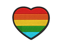 Rainbow Heart LGBTQ Love Multi-Color Embroidered Iron-On or Hook & Loop Patch Applique