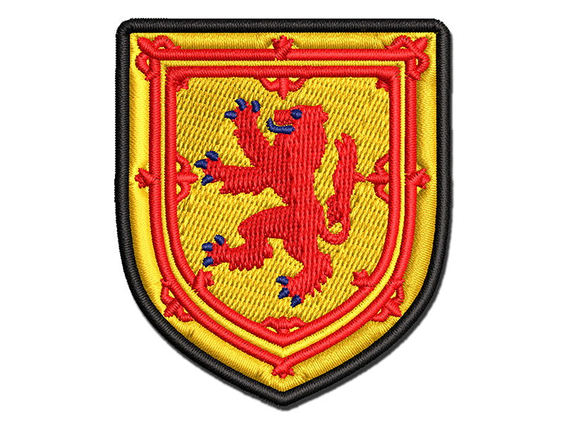 Scotland Royal Coat of Arms Lion Multi-Color Embroidered Iron-On or Hook & Loop Patch Applique