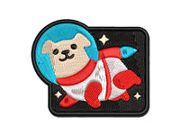 Space Dog Hovering Science Fiction Multi-Color Embroidered Iron-On or Hook & Loop Patch Applique