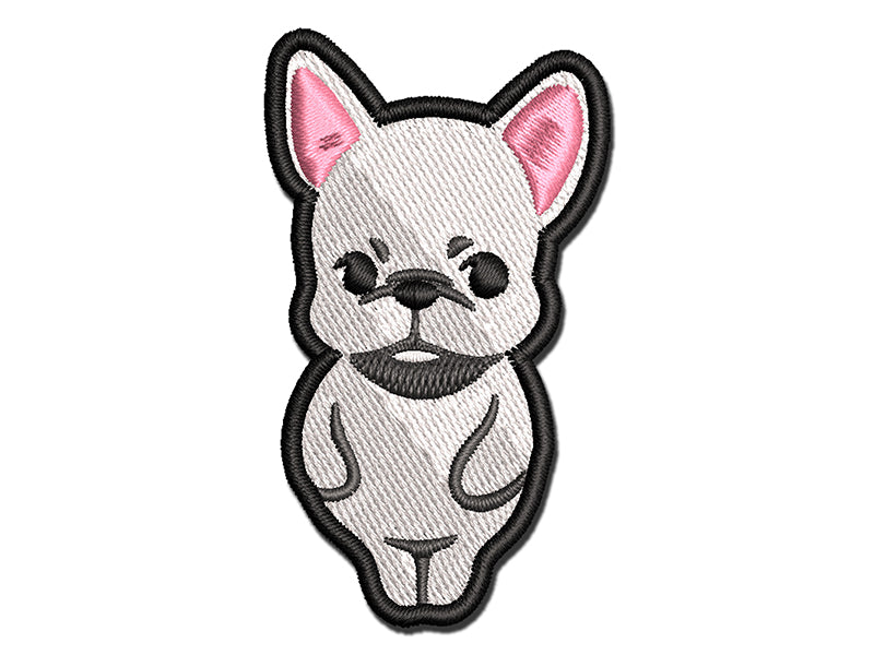 Standing French Bulldog Puppy Frenchie Multi-Color Embroidered Iron-On or Hook & Loop Patch Applique