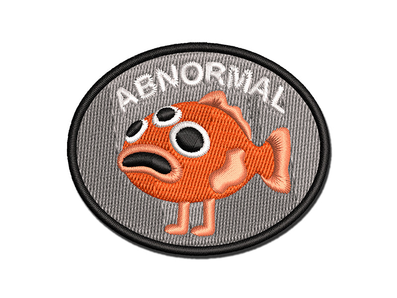 Abnormal Three Eyed Fish Mutation Multi-Color Embroidered Iron-On or Hook & Loop Patch Applique
