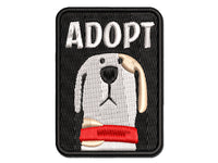 Adopt Cartoon Dog Pet Multi-Color Embroidered Iron-On or Hook & Loop Patch Applique