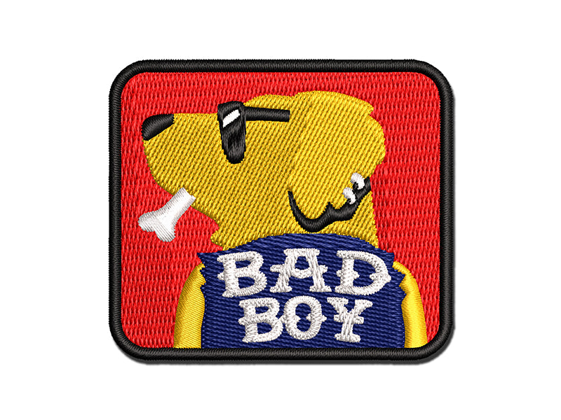 Bad Boy Pet Dog Golden Retriever Multi-Color Embroidered Iron-On or Hook & Loop Patch Applique