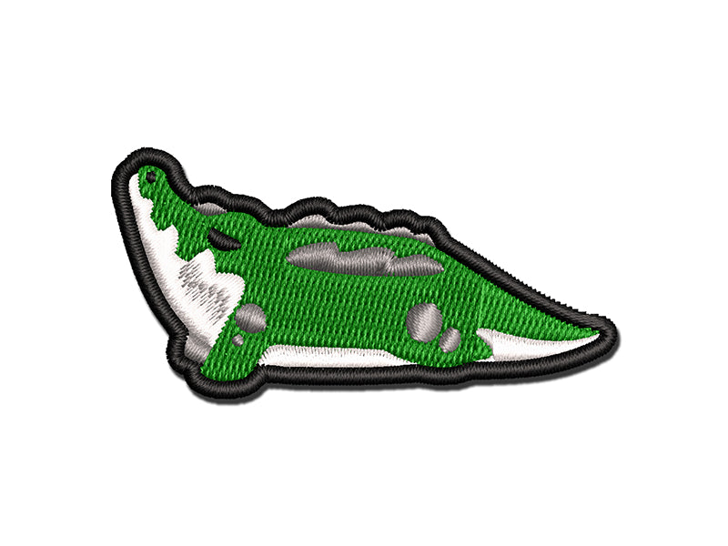 Basking Crocodile Alligator Multi-Color Embroidered Iron-On or Hook & Loop Patch Applique