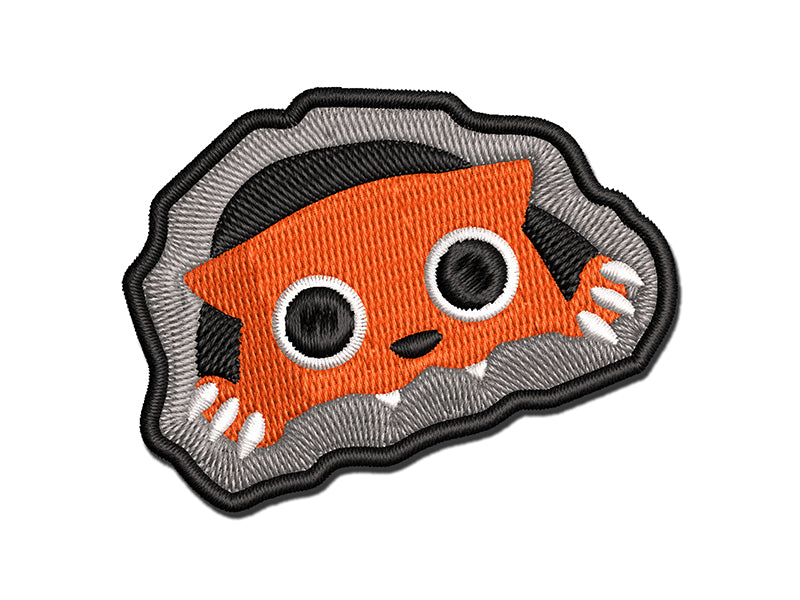 Cat Bursting Through Hole Multi-Color Embroidered Iron-On or Hook & Loop Patch Applique