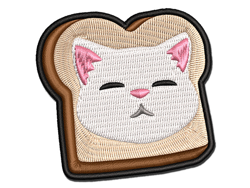 Cat in Sliced Bread Multi-Color Embroidered Iron-On or Hook & Loop Patch Applique