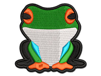 Colorful Tree Frog Multi-Color Embroidered Iron-On or Hook & Loop Patch Applique