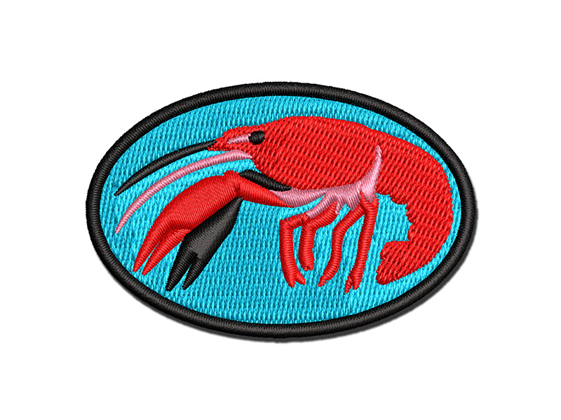 Crayfish Crawdad Crawfish Crustacean Multi-Color Embroidered Iron-On or Hook & Loop Patch Applique