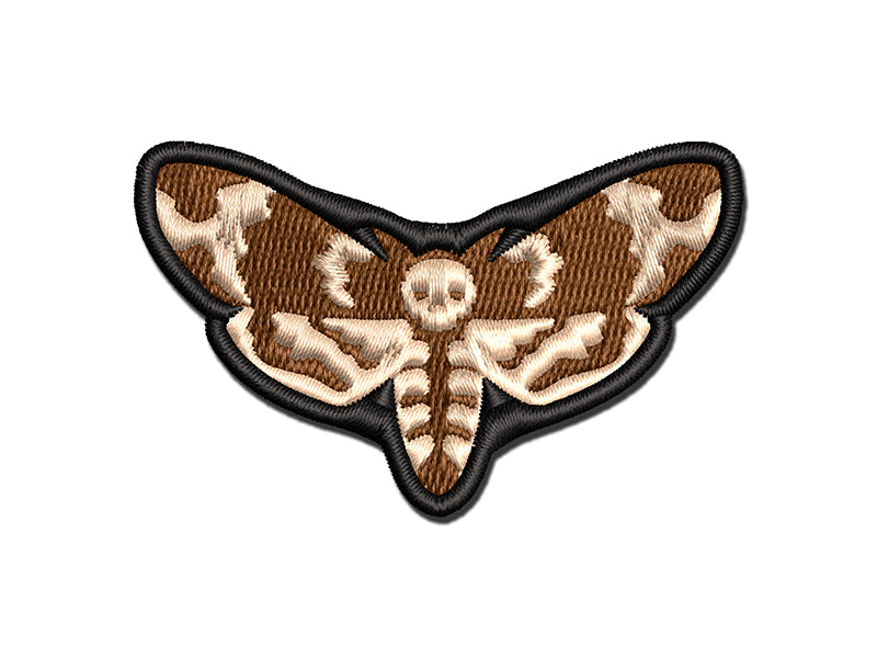 Deaths Head Hawkmoth Creepy Insect Multi-Color Embroidered Iron-On or Hook & Loop Patch Applique