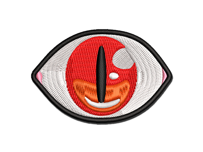 Demonic Red Monster Eye Eyeball Multi-Color Embroidered Iron-On or Hook & Loop Patch Applique