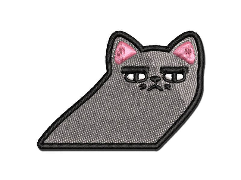Eavesdropping Disapproving Cat Rubbernecking Multi-Color Embroidered Iron-On or Hook & Loop Patch Applique