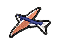 Flying Fish Soaring Multi-Color Embroidered Iron-On or Hook & Loop Patch Applique