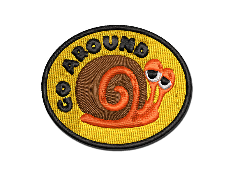 Slow Snail Go Around Multi-Color Embroidered Iron-On or Hook & Loop Patch Applique