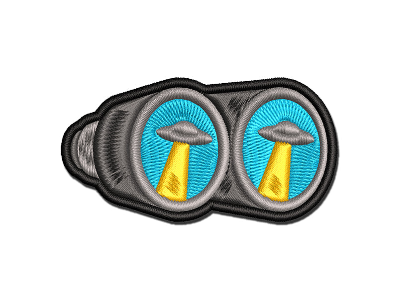 UFO Sighting Binoculars Aliens Multi-Color Embroidered Iron-On or Hook & Loop Patch Applique