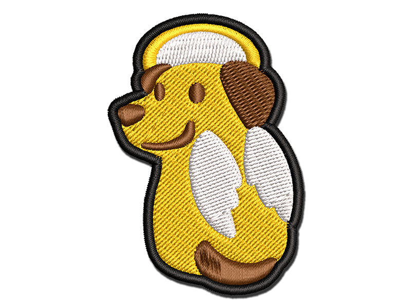 Angel Dog with Wings Halo Multi-Color Embroidered Iron-On or Hook & Loop Patch Applique