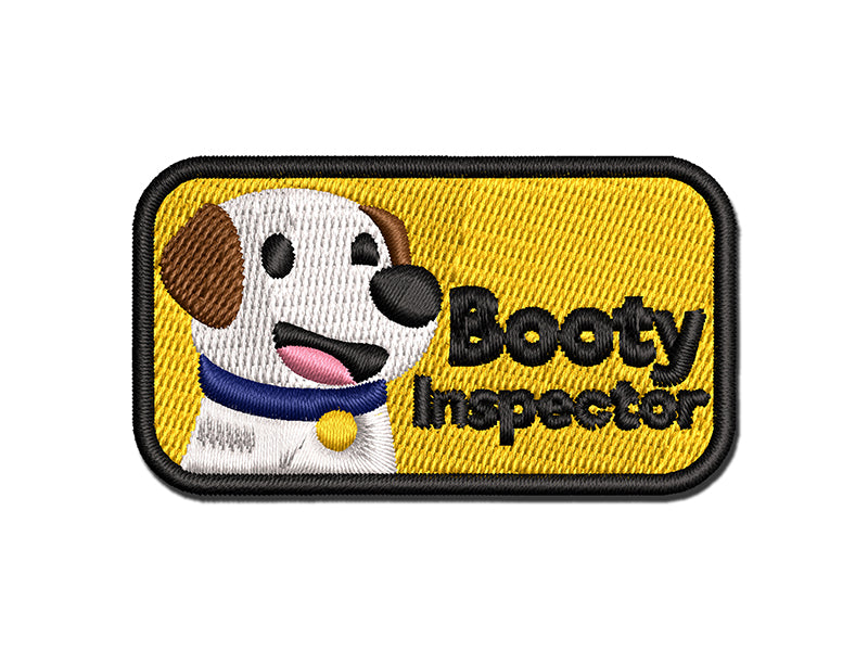 Booty Inspector Funny Dog Pet Multi-Color Embroidered Iron-On or Hook & Loop Patch Applique