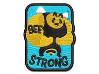 Buff Bee Strong Funny Multi-Color Embroidered Iron-On or Hook & Loop Patch Applique