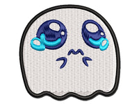 Crying Ghost Teary Eyed Spirit Multi-Color Embroidered Iron-On or Hook & Loop Patch Applique