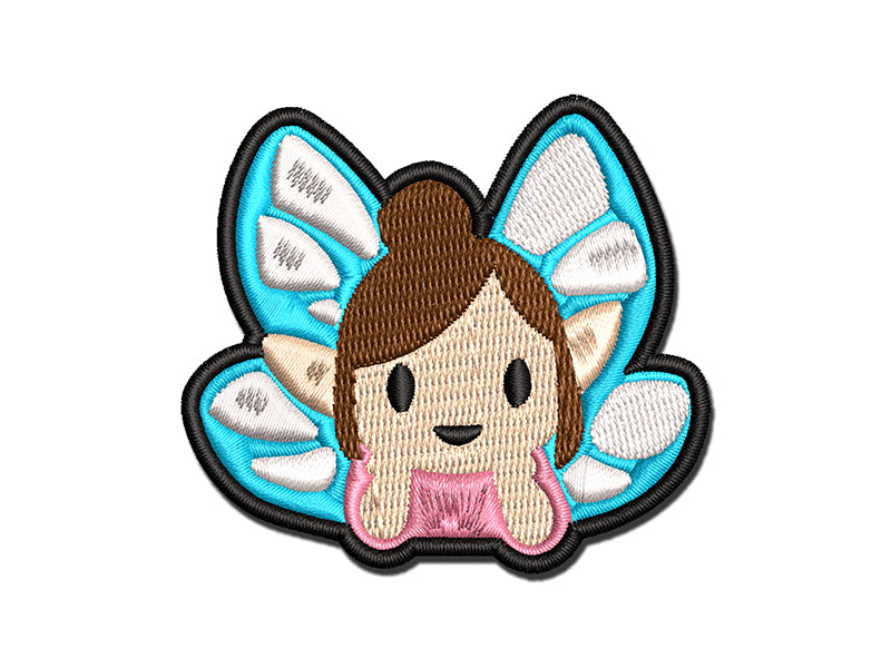 Pocket Fairy Butterfly Wings Multi-Color Embroidered Iron-On or Hook & Loop Patch Applique