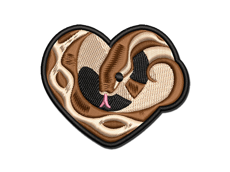 Snake Heart Boa Constrictor Python Multi-Color Embroidered Iron-On or Hook & Loop Patch Applique