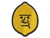 Sour Lemon Head Face Funny Multi-Color Embroidered Iron-On or Hook & Loop Patch Applique