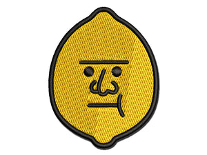 Sour Lemon Head Face Funny Multi-Color Embroidered Iron-On or Hook & Loop Patch Applique