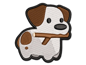 Stick Jack Russell Terrier Dog Puppy Multi-Color Embroidered Iron-On or Hook & Loop Patch Applique