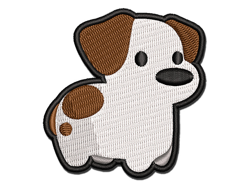 Stubby Jack Russell Terrier Dog Puppy Multi-Color Embroidered Iron-On or Hook & Loop Patch Applique