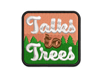 Talks To Tree Hippy Culture Multi-Color Embroidered Iron-On or Hook & Loop Patch Applique