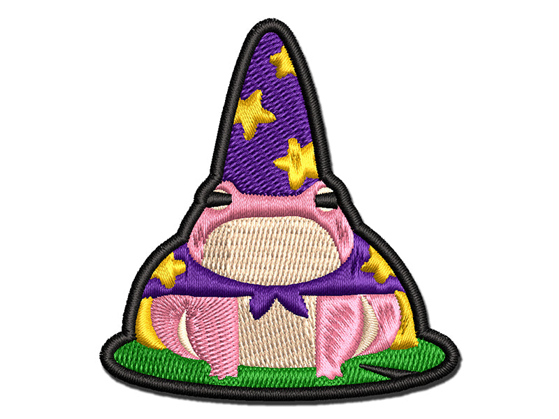 Wizard Frog Toad on Lilypad Multi-Color Embroidered Iron-On or Hook & Loop Patch Applique