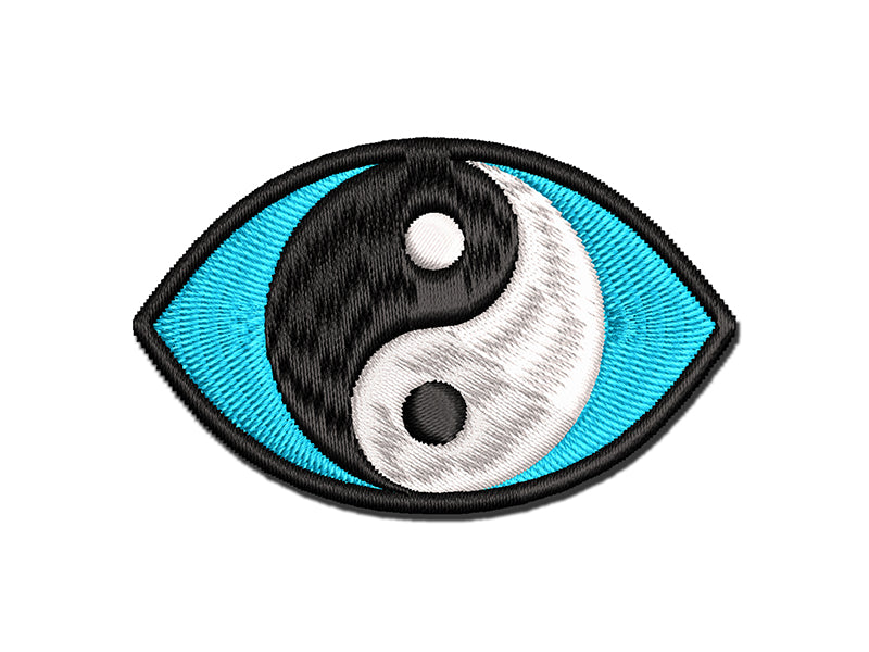 Yin Yang Spiritual Eye Multi-Color Embroidered Iron-On or Hook & Loop Patch Applique
