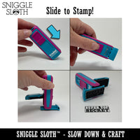 Recycle Double Border Self-Inking Portable Pocket Stamp 1-1/2" Ink Stamper for Business Office