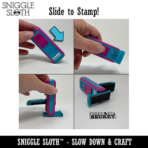 Amended Double Lines Self-Inking Portable Pocket Stamp 1-1/2" Ink Stamper for Business Office