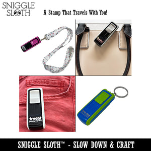 Invoiced Double Line Border Billed Self-Inking Portable Pocket Stamp 1-1/2" Ink Stamper for Business Office