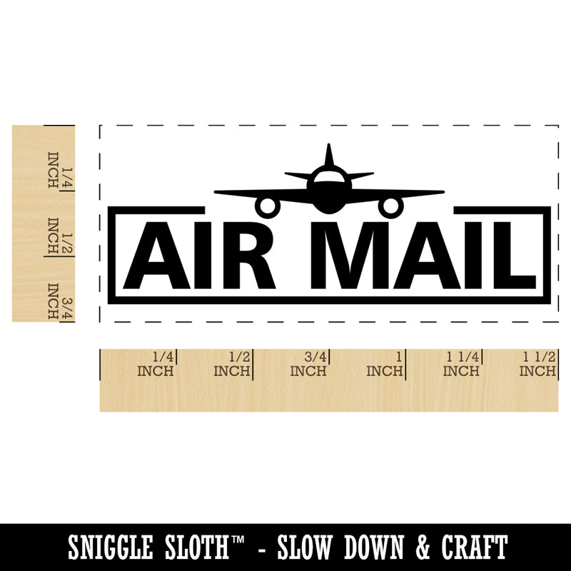 Air Mail with Airplane Self-Inking Portable Pocket Stamp 1-1/2" Ink Stamper for Business Office