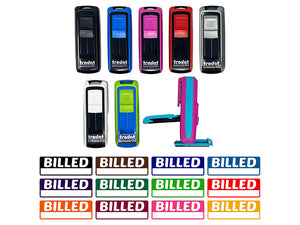 Billed with Blank Space Fill-in Invoiced Self-Inking Portable Pocket Stamp 1-1/2" Ink Stamper for Business Office