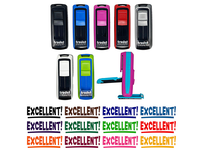 Excellent School Teacher Fun Self-Inking Portable Pocket Stamp 1-1/2" Ink Stamper for Business Office