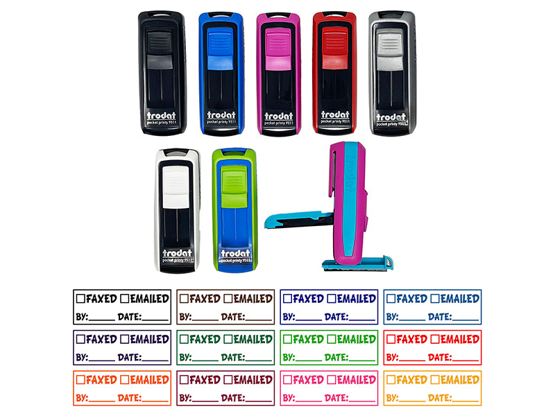 Faxed Emailed Document Fill-in Self-Inking Portable Pocket Stamp 1-1/2" Ink Stamper for Business Office