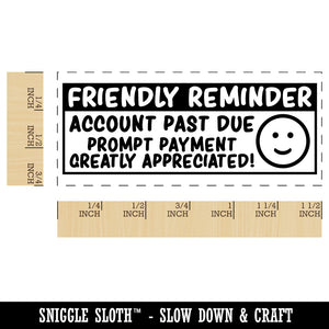 Friendly Reminder Account Past Due Happy Face Self-Inking Portable Pocket Stamp 1-1/2" Ink Stamper for Business Office