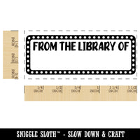 From the Library of Fun Border Book Self-Inking Portable Pocket Stamp 1-1/2" Ink Stamper for Business Office