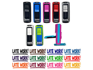 Late Work School Teacher Self-Inking Portable Pocket Stamp 1-1/2" Ink Stamper for Business Office