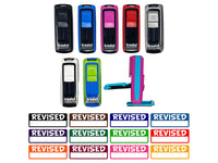 Revised with Blank Self-Inking Portable Pocket Stamp 1-1/2" Ink Stamper for Business Office